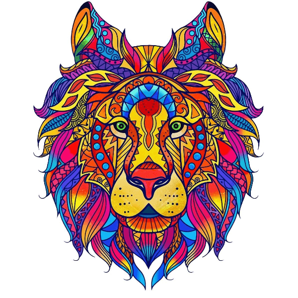 Colorful Lion - Wooden Jigsaw Puzzle